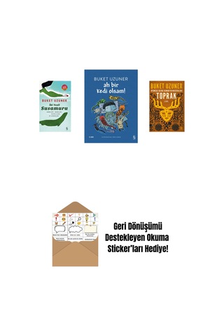 İki Yeşil Su Susamuru Midi Boy + Ah Bir Kedi Olsam + Uyumsuz Defne Kaman'ın Maceraları - Toprak + Okuma Sticker'ları