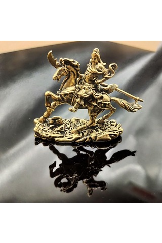 Suntek Mini Guan Gong Zanaat Araba Hediye Meditasyon Bahçe Ofis Pirinç Heykeli