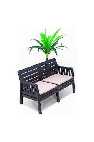 Lara İkili Bahçe Balkon Koltuğu -Antrasit