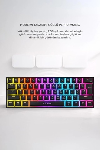Masa Üstü Ofis Gereci Donanım Parçası Kablolu Klavye Rgb Işıklı Mekanik Q Klavye Tk04 Siyah