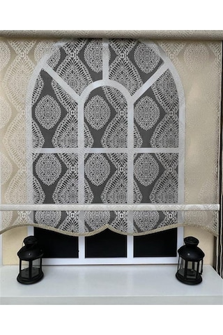 Storburada Çift Mekanizmalı Bej Tül Perde Ve Ekru Stor Perde Stb45240-v109 Bej