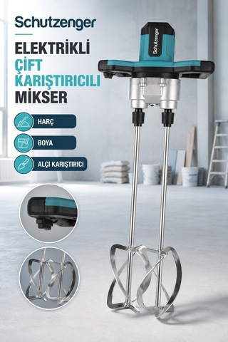 2600w Çift Karıştırıcılı Alçı Boya Harç Karıştırıcı Elektrikli Makine Mavi 725x