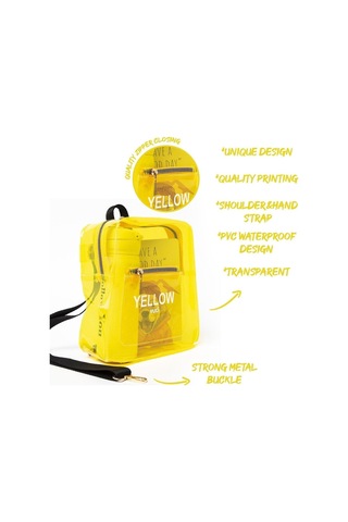 Renkli Şeffaf Mini Sırt Çantası Sarı