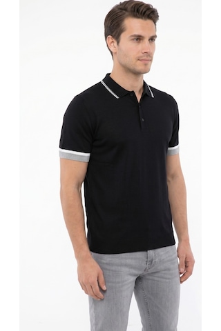 Raymons Erkek Polo Yaka Kısa Kollu Triko Tişört Regular Kalıp Bgl-st05559 Siyah