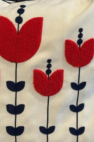 Lale Lüx Nakışlı Keten Kırlent Kılıfı 45x45 Cm Çok Renkli