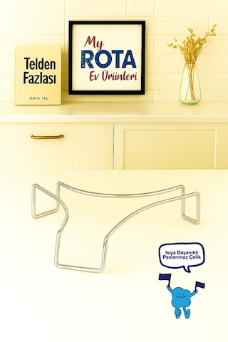 Servis Sunum Seti, Rota Kağıt Havluluk, Kare Peçetelik, Üçgen Nihale, Üçlü Set, Paslanmaz Çelik Tel Krom