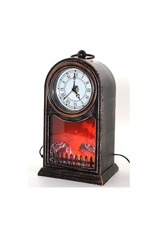 Dekoratif Led Işıklı Saatli Şömine Usbli -451 Renkli