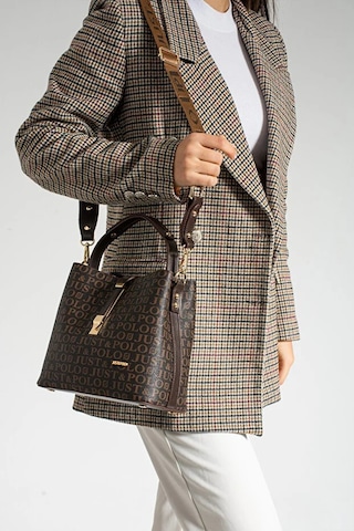 Just Polo Kadın Günlük Kullanıma Uygun Uzun Askılı Şık El & Omuz Çantası Shoulder Bag Kahverengi