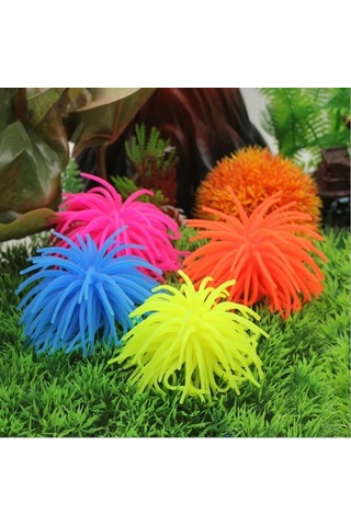 Sones Akvaryum Makaleleri Dekorasyon Tpr Simülasyon Deniz Kestanesi Topu Mercan, Boyut: L, Çap: 13cm