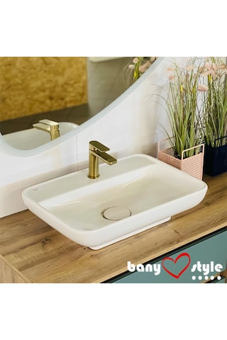 Turkuaz Seramik Cerastyle Çanak Lal Tezgah Üstü Lavabo 60CM Standart