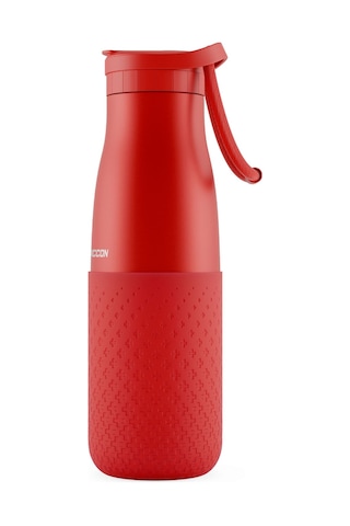 Puccon 500 Ml Pipetli Kırmızı Çelik Matara/termos - Silikon Gövdeli Plus - 50009