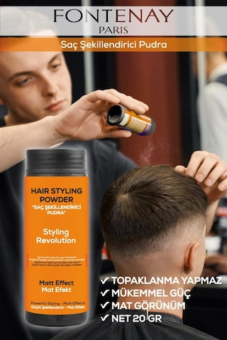 Fontenay Saç Şekillendirici Pudra Toz Wax Ultra Strong Turuncu 20gr X2 + 400ml Saç Spreyi 3'lü Set 2