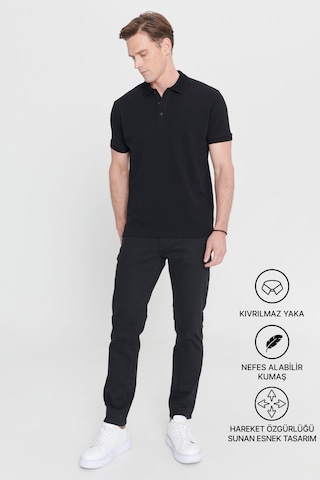 Ac&Co / Altınyıldız Classics Erkek Siyah Slim Fit Dar Kesim Polo Yaka Tişört 4A4820200001SyhXL Siyah