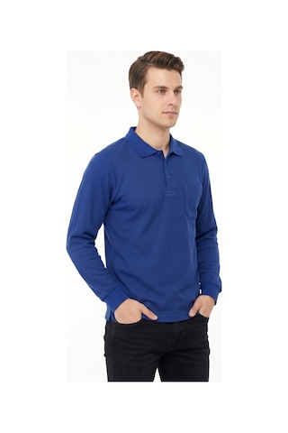 Dynamo Erkek Mevsimlik Polo Yaka Cepli Sweatshirt Bgl-st05366 Indigo