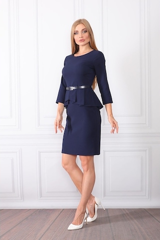 Etselements Kuşak Ve Aller Detaylı Günlük Elbise Ets4412E Lacivert