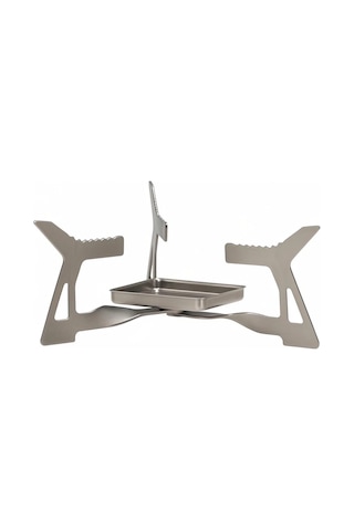 Symbee Titanium Katlanabilir Alkol Ocağı, Ultra Hafif, Anti-korozif, Mini Tepsili, Dış Mekan Pişirme İçin Stüdyo Gümüş