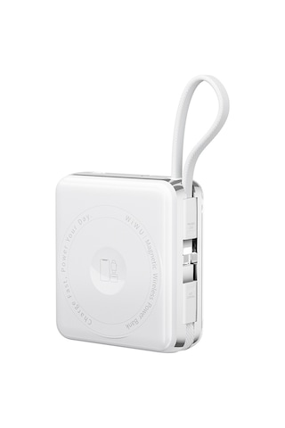 Wiwu Xf17 Mag Plus Serisi M-safe Şarj Özellikli 3in1 15w Taşınabilir Powerbank 10.000mah Beyaz