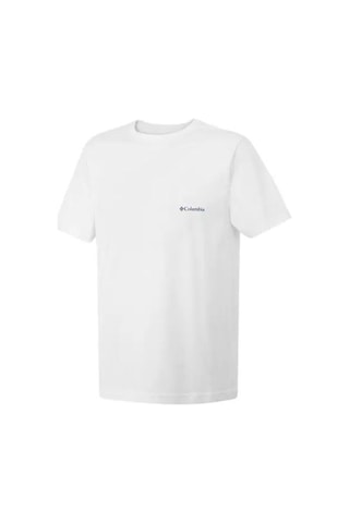 Columbia Csc M Basic Sm Logo Brushed Ss Tee Erkek Kısa Kollu Tişö Beyaz