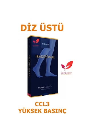 Sigvaris Traditional 504 Diz Üstü Varis Çorabı Ccl3 Yüksek Basınç
