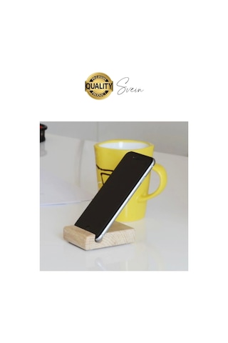 Doğal Masaüstü Ahşap Cep Telefonu Ve Tablet Standı Natural Görünüm Şık iPhone Android Apple Uyumlu iOS