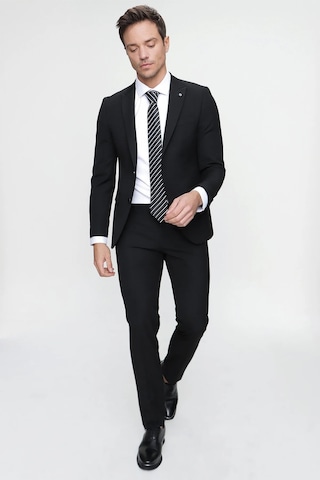 Morven Basic Düz Slim Fit Dar Kesim 6 Drop Erkek Takım Elbise - Siyah 99MC001003001 Siyah