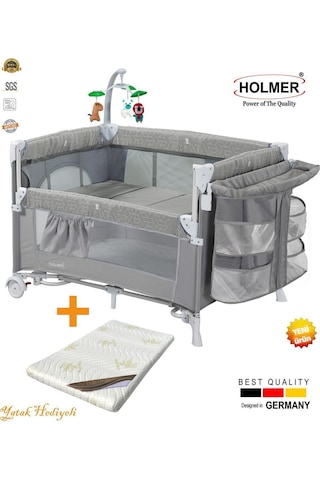 Holmer Yatak Hediyeli Eurostyle Maxi Comfort Dönenceli Anne Yanı Park Yatak 70x110cm + Aloevera Yatak