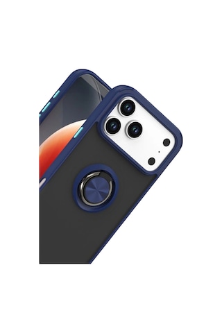 Apple, Uyumlu iPhone 17 Pro Montreal Yüzüklü Silikon Kapak Lacivert
