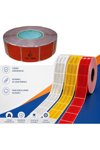 Nyf Fosfor Bant Parçalı Reflektiv 5,1 Cm X 50 Mt Kırmızı E Belgeli Bx14 069