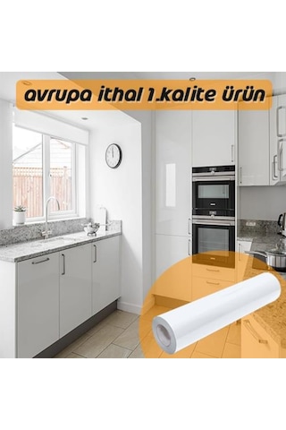 Parlak Beyaz Folyo Lake Görünüm Yapışkanlı Kaplama Folyosu (314439866)