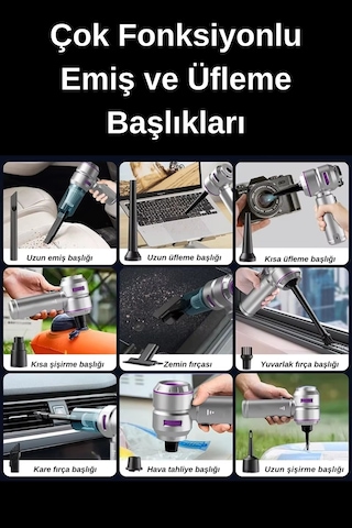 Wearfitpro 16000pa Yüksek Emiş Üfleme Güçlü Kablosuz Taşınabilir Mini Elektrikli Süpürge Vakum