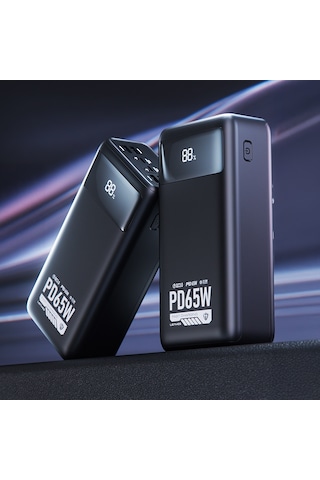 Lenyes Px591d Pro Hızlı Şarj Özellikli Dijital Led Göstergeli Powerbank 65w 50000mah Siyah