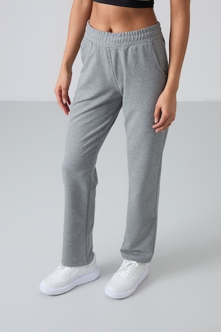 Tommy Life Gri Melanj Yüksek Bel Cepli Rahat Form Klasik Paça Kadın Eşofman Alt - 94584 GRİ MELANJ