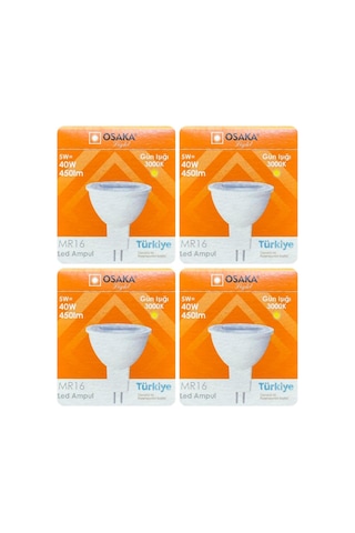5w 40w Sarı Işık 3000k Mr16 Led Çanak Ampul, 4 Adet Diğer