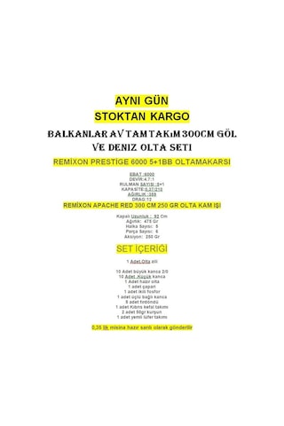 Balkanlar Av Tam Takım 300cm Göl Ve Deniz Olta Seti