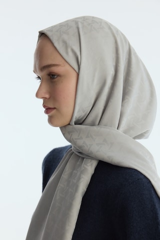 Mirsoy Scarf İpeksi Jakar Şal Mira Desen Gri