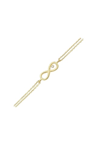 Gümüş Gold Renk Tektaş Sonsuzluk Bileklik G258blr3 Altınsepeti