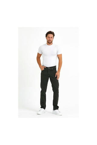 Digital Jeans Normal Kesim Fermuarlı Geniş Paça Yüksek Bel Erk Haki Açık Gri