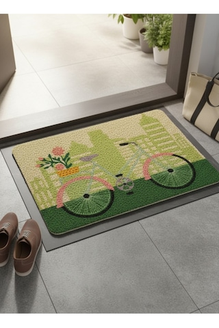 Hijyenik Kıvırcık Paspas 40x60 Cm - Islaklık Emici Kapı Önü Paspası Beyaz