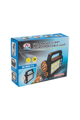 Ayt Powermaster 3 Modlu 6 Cob Ledli Taşınabilir Solar Güneş Enerjili Kamp Lambası Led El Feneri Işıldak Aydınlatma