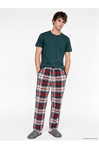 LC Waikiki Lc Waıkıkı Kırmızı Regular Fit Ekose Erkek Pijama Alt