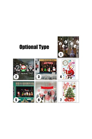Gajeena Noel Dekorasyonu Pvc Duvar Sticker - Geri Çekilebilir Pencere Cam Aksesuarı M-122 Diğer