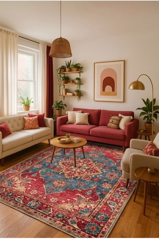 Yolluk Halı Kaymaz Taban Yıkanabilir Leke Tutmaz Kilim Özel Ölçü Koridor Halısı 3033 Çok Renkli