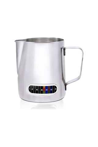 600ml Sıcaklık Göstergeli Süt Köpürtme Sürahi Paslanmaz Gümüş Diğer
