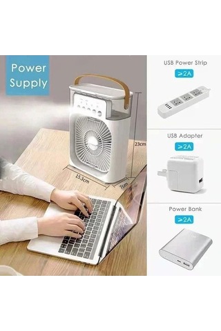 Moly Taşınabilir 3'ü 1 Arada Fan Klima, Evde Kullanışlı Küçük Hava Eğilim Ürünü