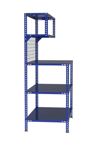 3 Katlı Mavi Paketleme Masası 59x93 Cm - 2 Raflı Tel Kafesli , Atölye, Depo, Hobi Çalışma Masası Mavi