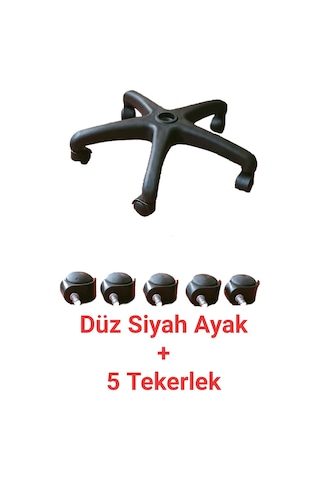 Turaofis Tura Ofis 5 Adet Tekerlek+ Yıldız Ayak Ofis Koltuğu Yedek Parçası