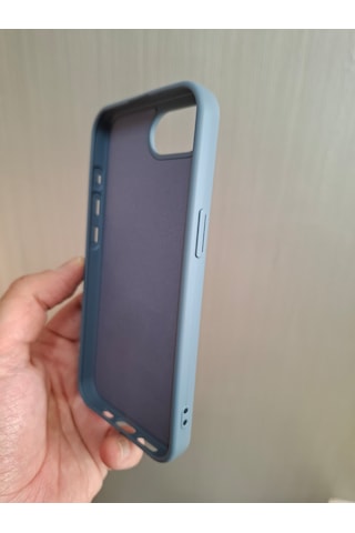 Apple Uyumlu iPhone 16e Logolu İçi Kadife Silikon Lansman Kılıf Füme