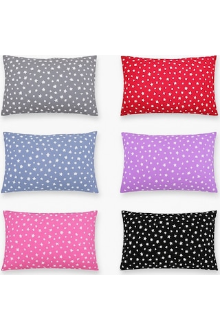 Lionas Desenli Pamuklu Yıldız Desen Yastık Kılıfı 2 Adet 50 X 70cm Siyah