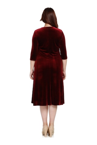 Nidya Moda Kmbinli Abiye Kadife Elbise 4073B Bordo