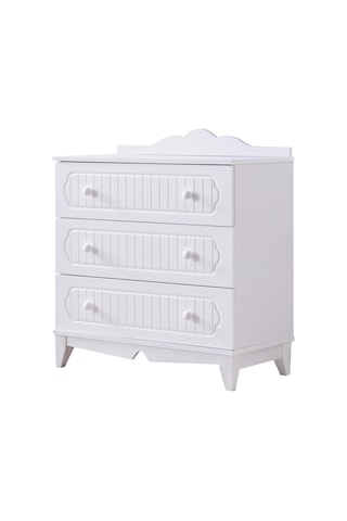 Şifonyer, Flower 3 Çekmeceli Şifonyer - Beyaz Beyaz